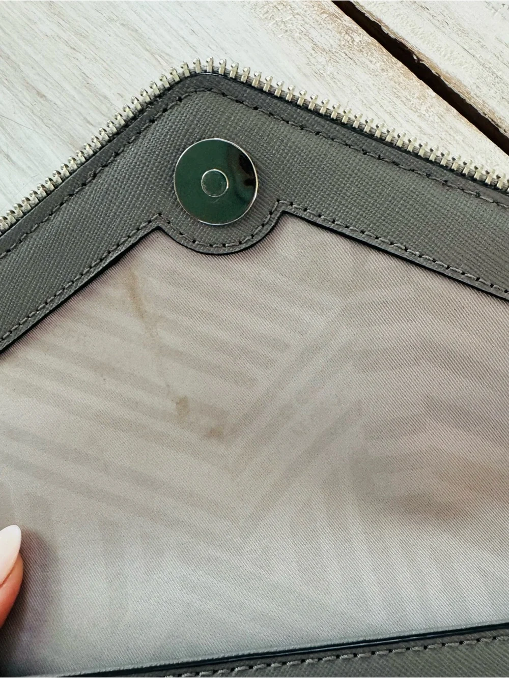 Rebecca Minkoff Zipper Trim Leather Clutch